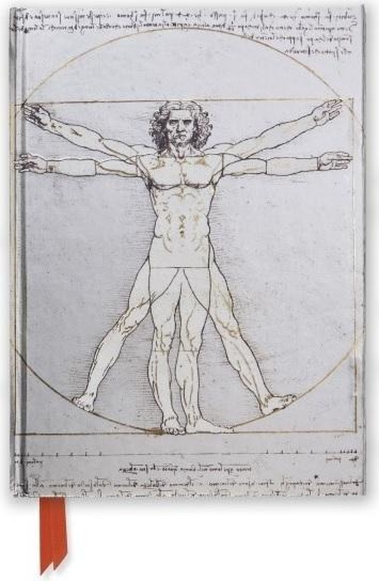 Flame Tree, notatnik, A5, linia, Człowiek witruwiański Leonard, 1 szt.