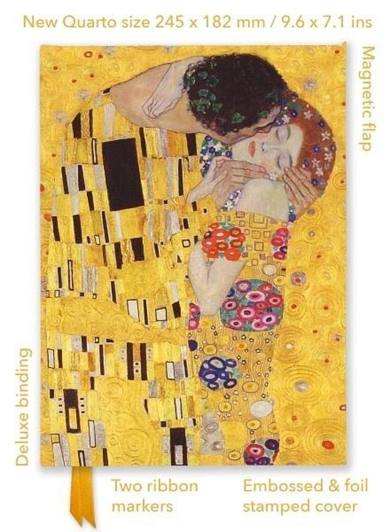 Flame Tree, notatnik, quatro, linia, Pocałunek Gustav Klimt, 1 szt.