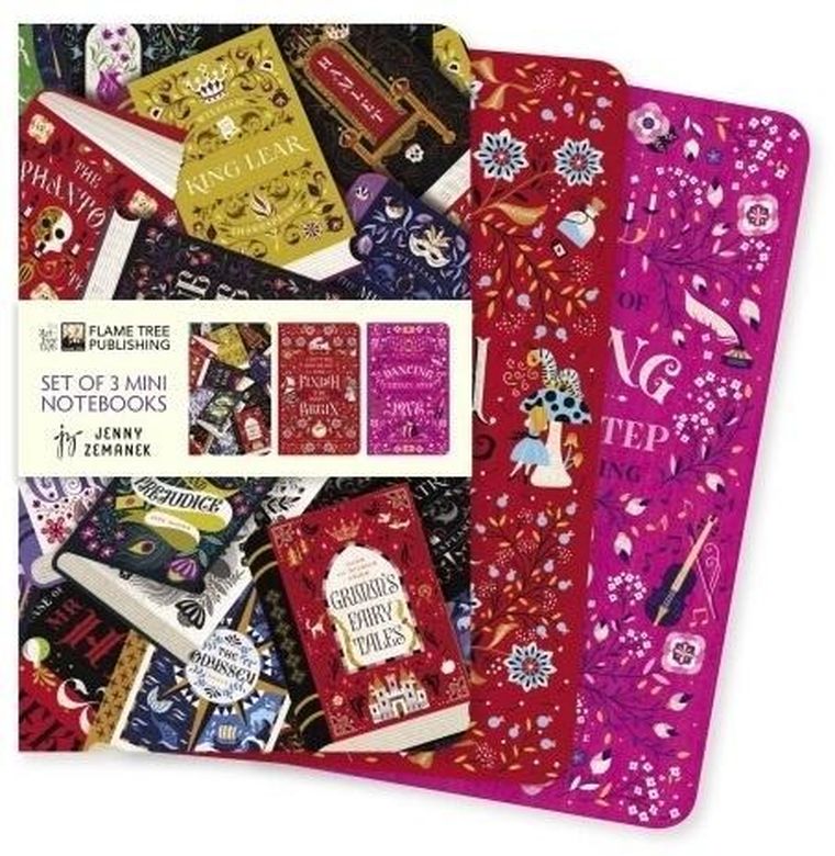 Flame Tree, zestaw 3 notatników, mini, linia, Miłośnicy książek