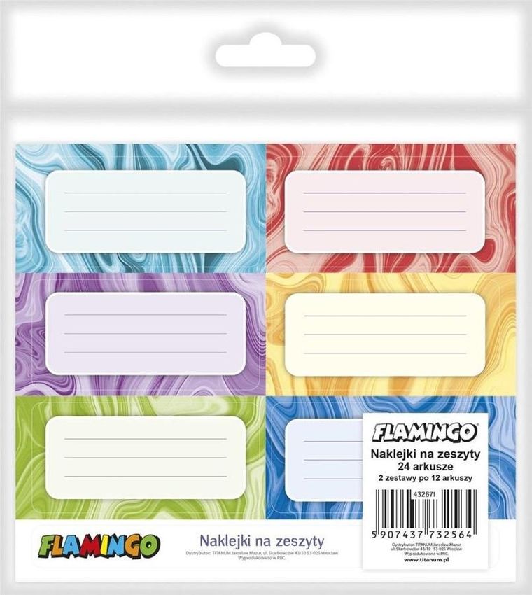 Flamingo, naklejki na zeszyty