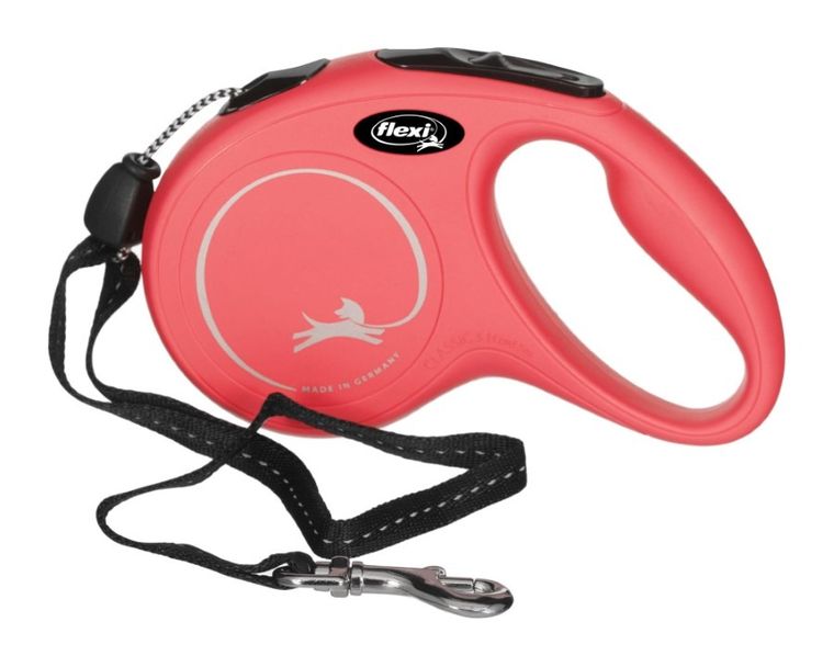 Flexi, New Classic, smycz, rozmiar S, linka, 5 m, do 12 kg, czerwony