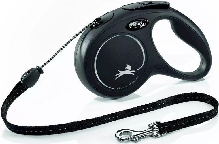 Flexi New Classic, smycz sznurowa, rozmiar M, 5m, czarna