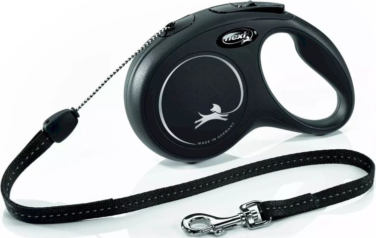 Flexi New Classic, smycz sznurowa, rozmiar S, 8m, czarna