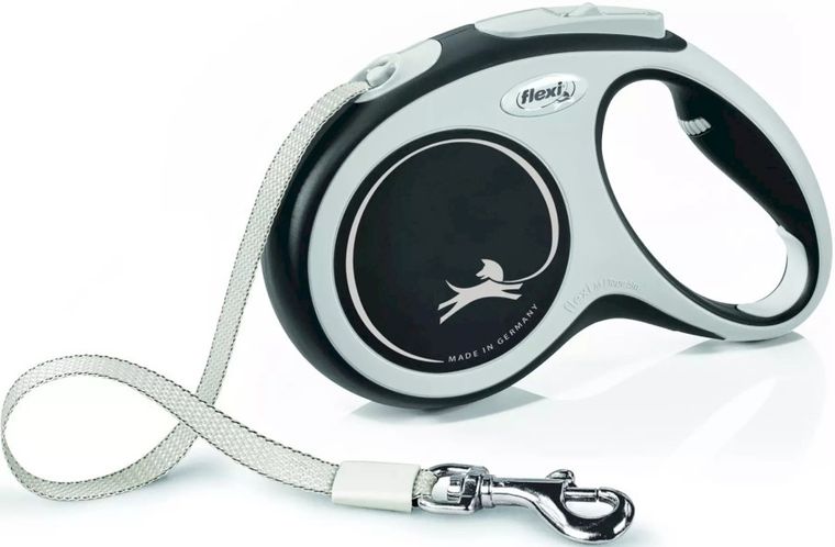 Flexi New Comfort, smycz taśmowa, rozmiar M, 5m, czarna