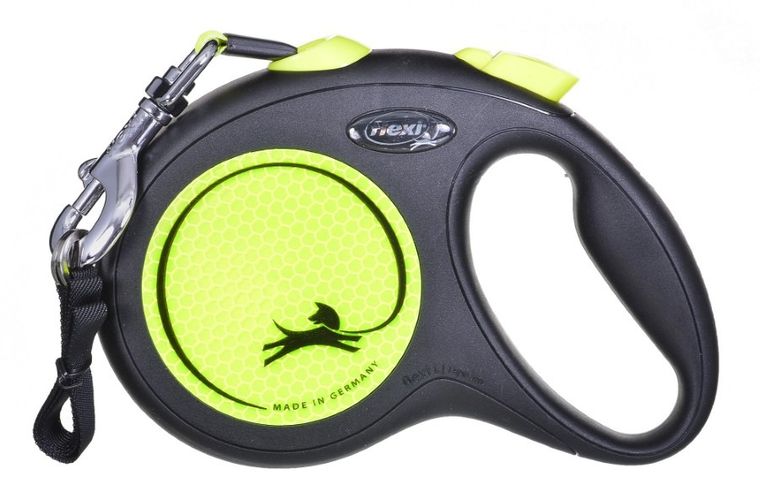 Flexi, New Neon, smycz automatyczna, rozmiar L, taśma, 5 m