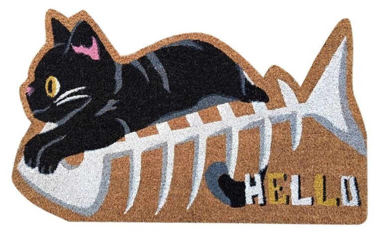 Floor Gardens, wycieraczka, kot z ością