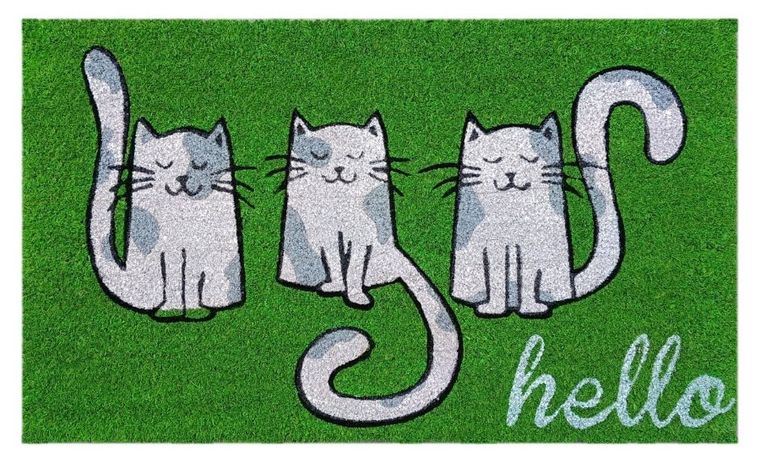 Floor Gardens, wycieraczka, koty, zielona