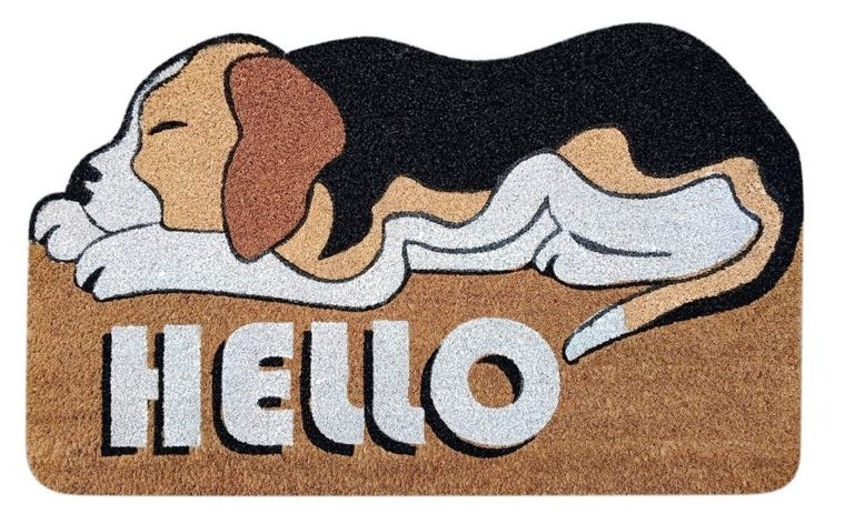 Floor Gardens, wycieraczka, śpiący pies