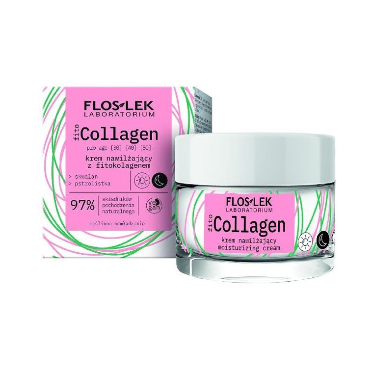 Floslek, Fito Collagen, krem nawilżający z fitokolagenem na dzień i noc, 50 ml