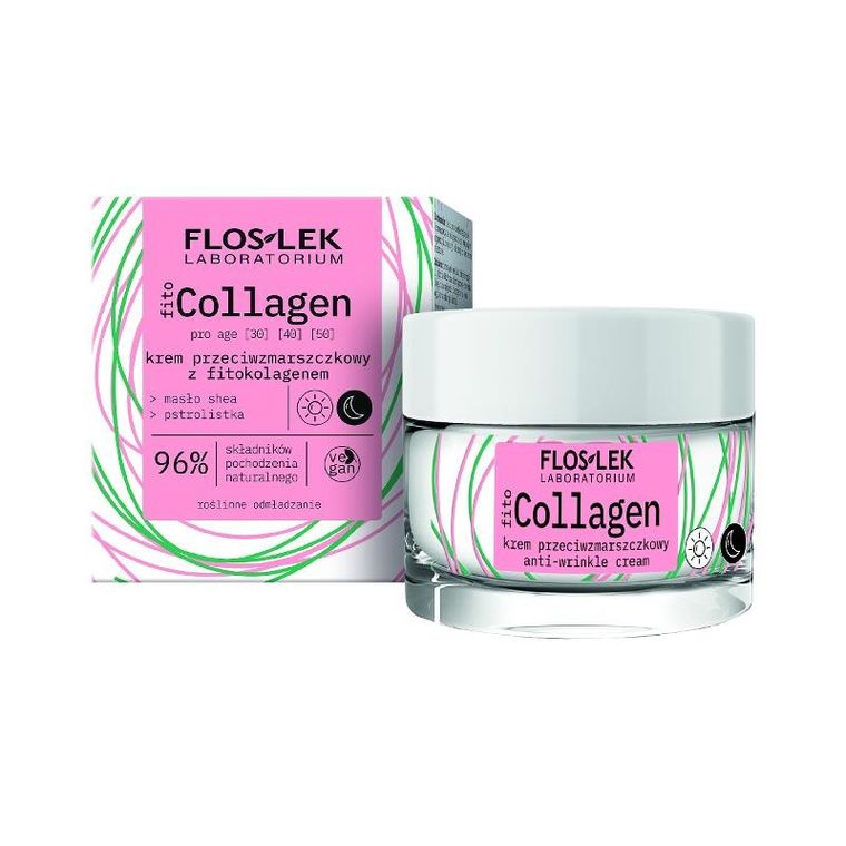 Floslek, Fito Collagen, krem przeciwzmarszczkowy z fitokolagenem na dzień i noc, 30 ml