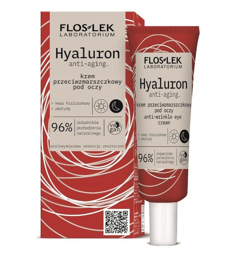Floslek, Hyaluron, krem przeciwzmarszczkowy pod oczy, 30 ml