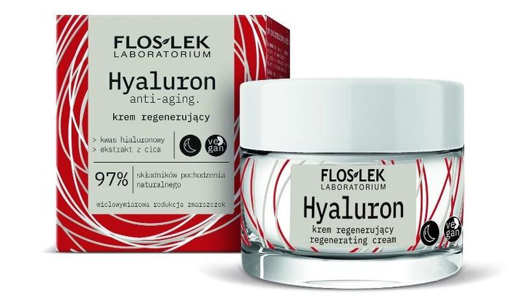 Floslek, Hyaluron, krem regenerujący na noc, 50 ml