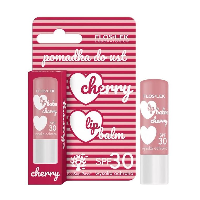 Floslek, Lip Care, pomadka do ust SPF30, Cherry, 4g