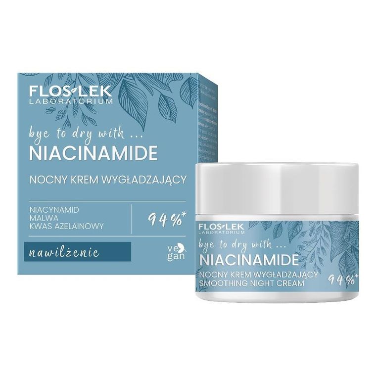 Floslek, Niacinamide, nocny krem wygładzający, 50 ml