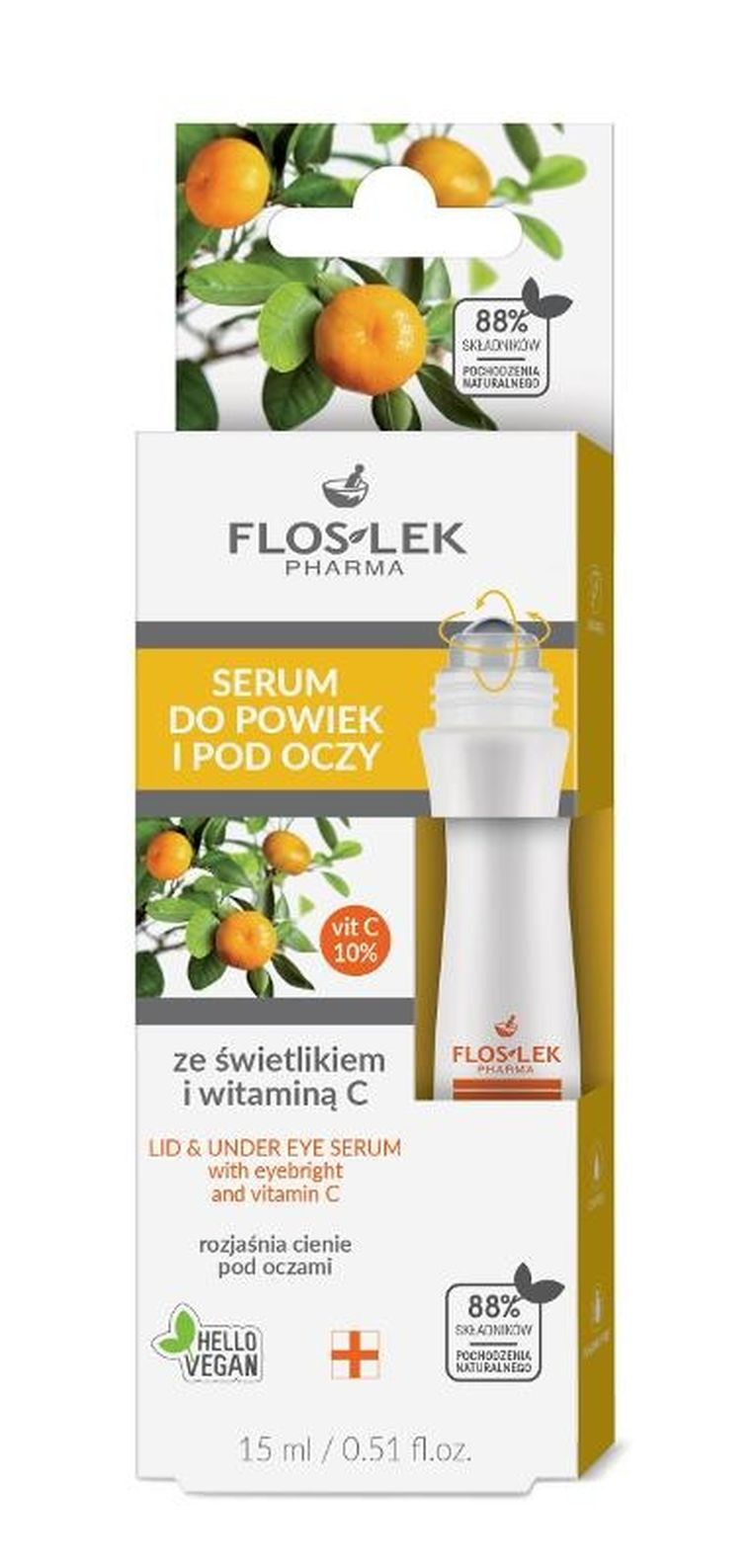 Floslek, oczy serum do powiek i pod oczy ze świetlikiem i witaminą c, 15 ml