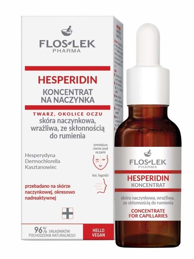 Floslek, Pharma Hesperidin, koncentrat na naczynka, skóra naczynkowa, wrażliwa ze skłonnością do rumienia, 30 ml