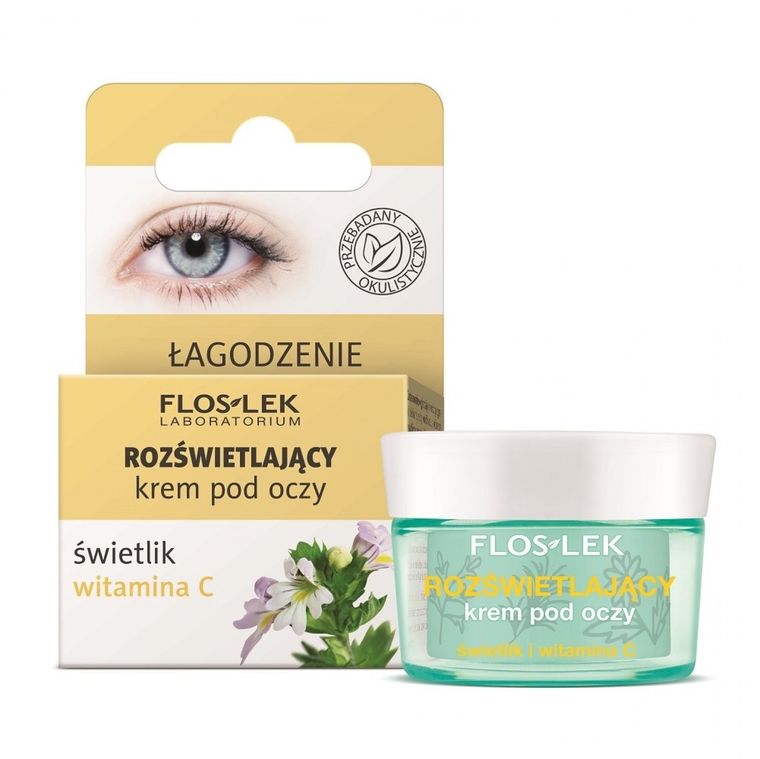 Floslek, Pielęgnacja oczu, krem pod oczy, rozświetlający Świetlik-Witamina C, 15 ml