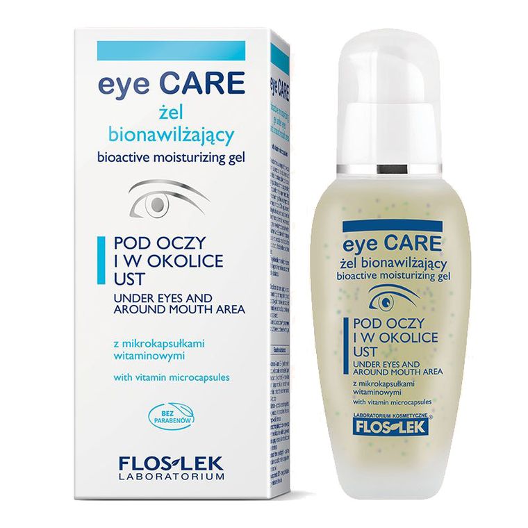 Floslek, Pielęgnacja oczu, żel bionawilżający z mikrokapsułkami, wygładzający zmarszczki
