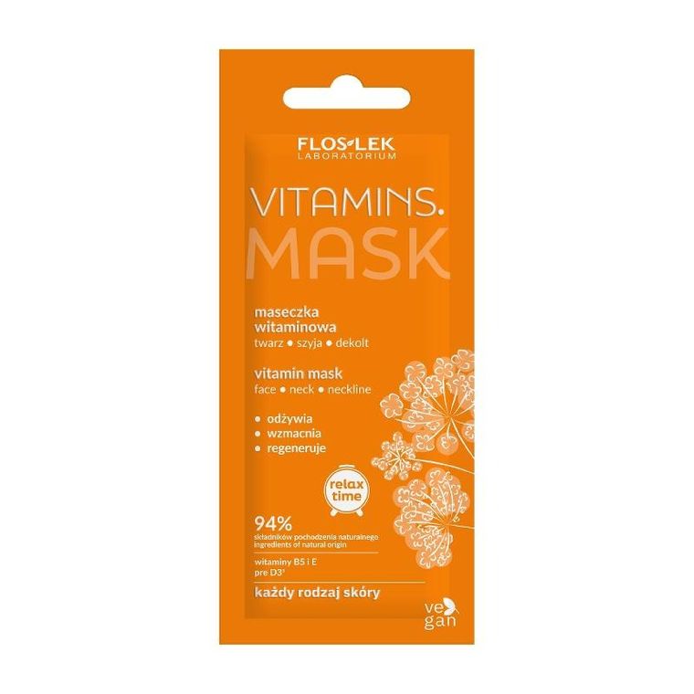 Floslek, Relax Time, Vitamins, maseczka witaminowa na twarz, szyję i dekolt, 6 ml