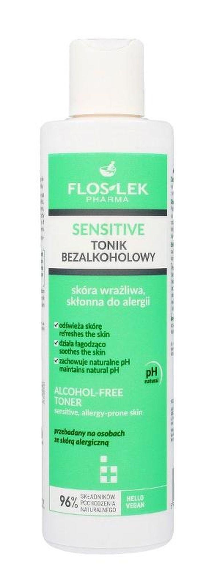 Floslek, Sensitive, tonik bezalkoholowy do skóry wrażliwej, 225 ml