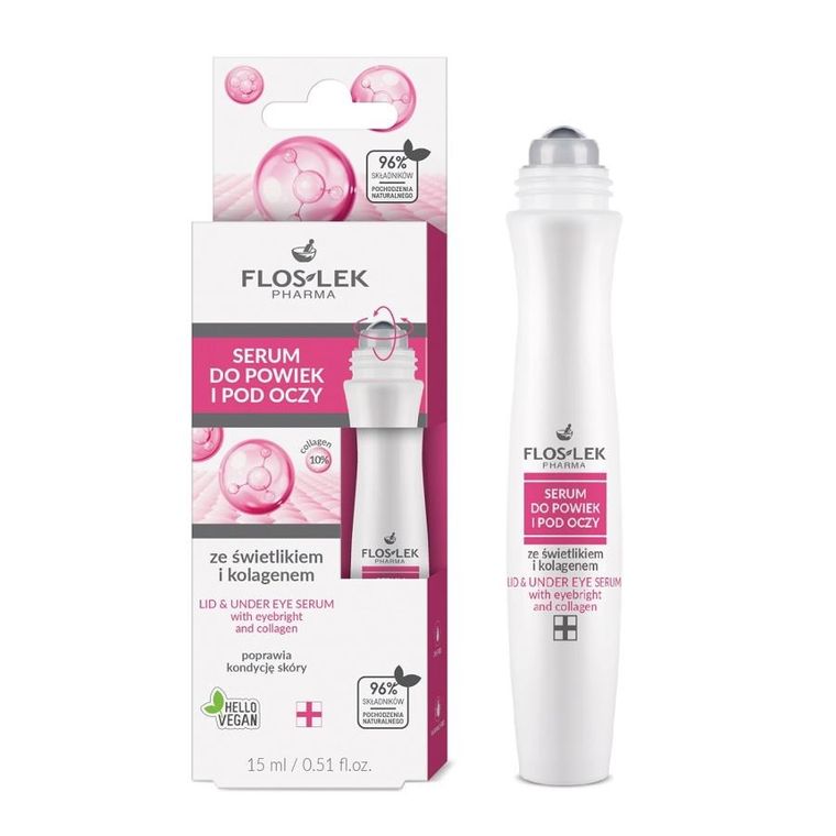 Floslek, serum do powiek i pod oczy ze świetlikiem i kolagenem, 15 ml