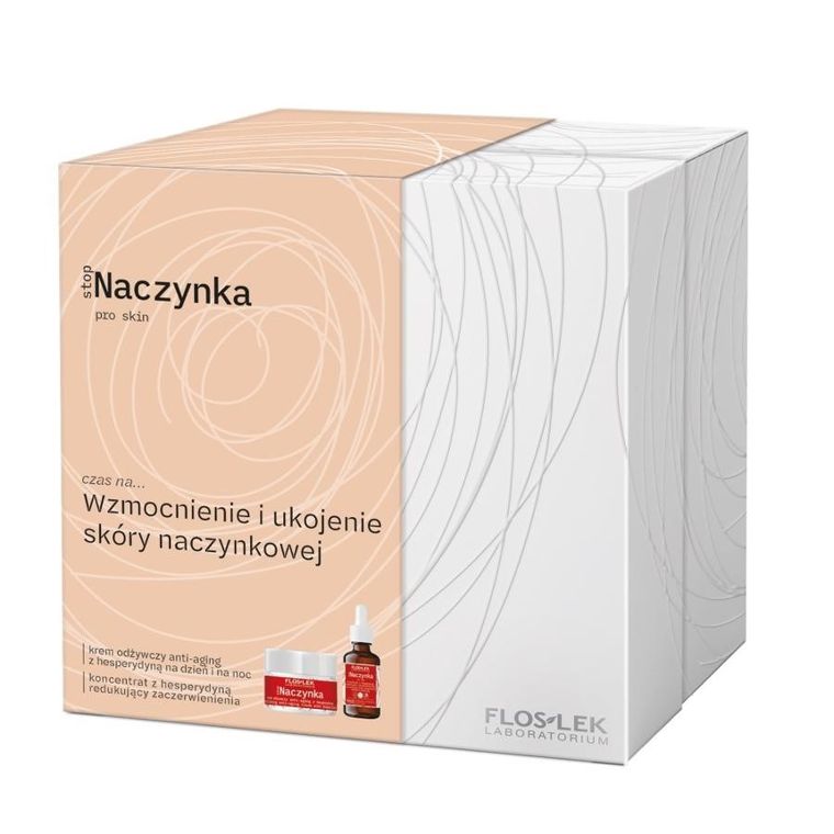 Floslek, stopNaczynka, zestaw: koncentrat z hesperydyną, 30 ml + krem odżywczy anti-aging, 50 ml