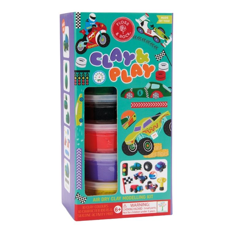 Floss & Rock, Clay & Play, Auta, masy plastyczne, 10 kolorów