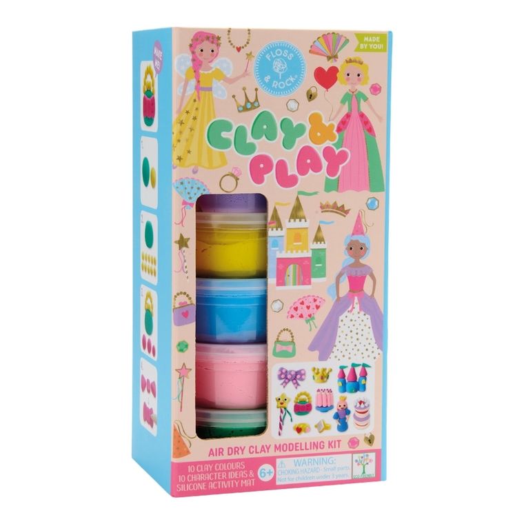 Floss & Rock, Clay & Play, Księżniczki, masy plastyczne, 10 kolorów