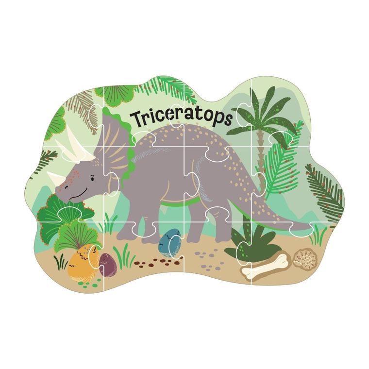 Floss & Rock, Dinozaury, puzzle, 12 elementów