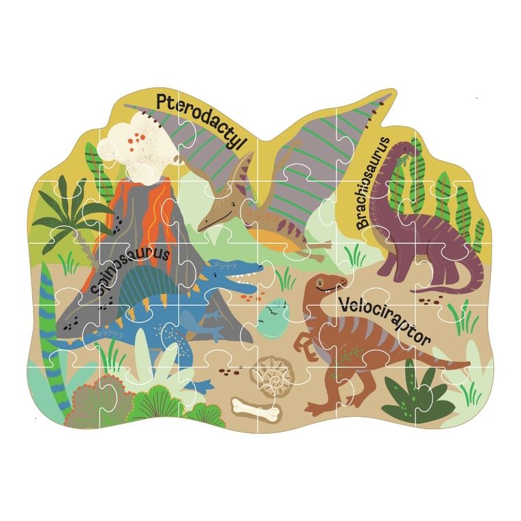 Floss & Rock, Dinozaury, puzzle, 30 elementów