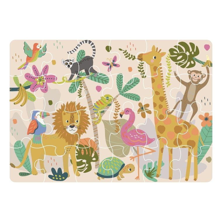 Floss & Rock, Dżungla, mini puzzle, 24 elementy