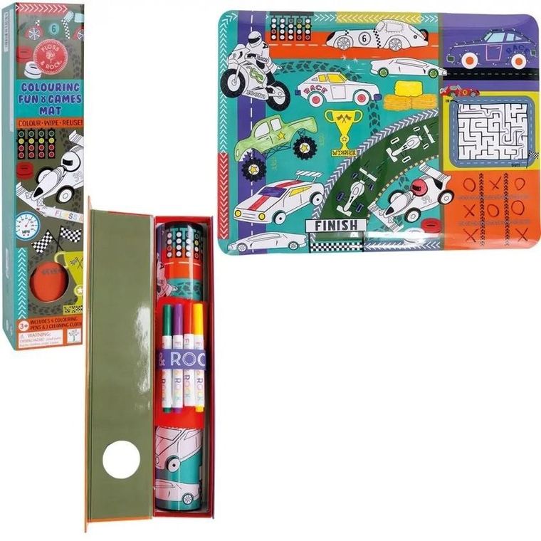 Floss & Rock, Samochody, silikonowa mata z łamigłówkami i grami