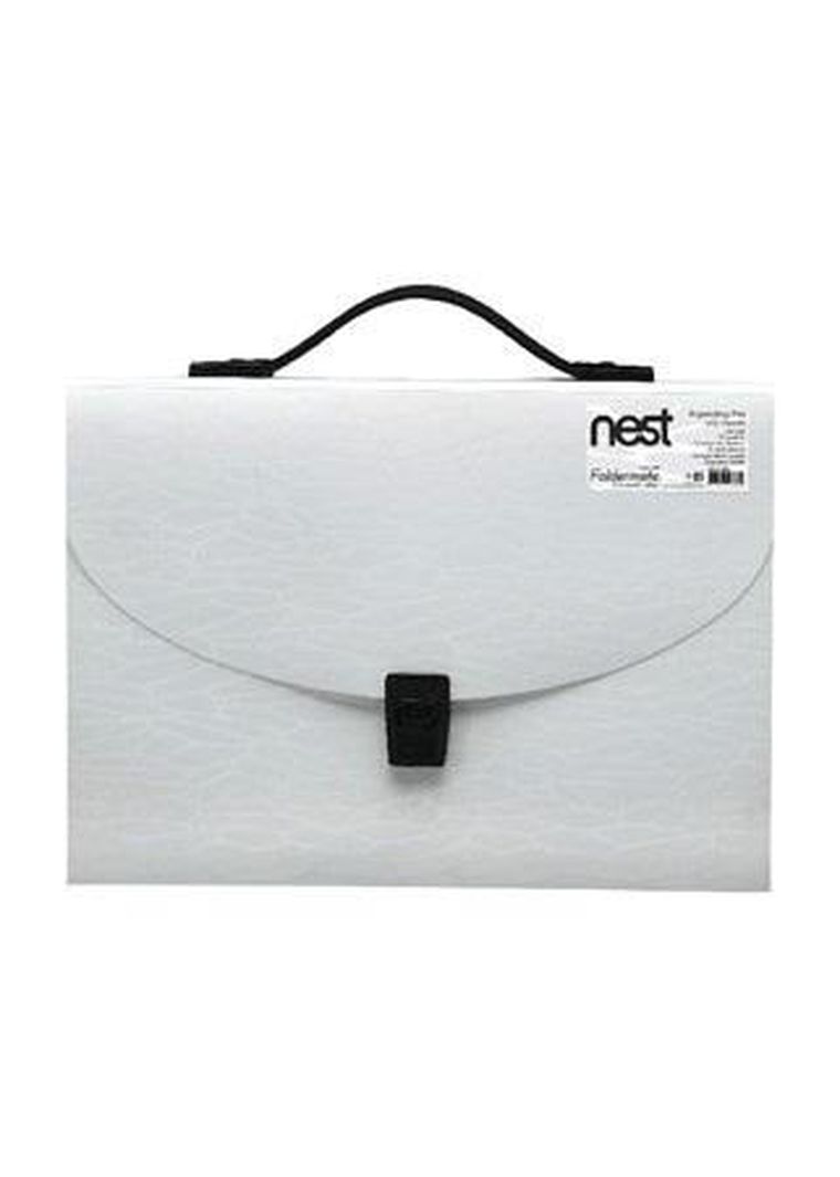Foldermate, teczka harmonijkowa z uchwytem, biała, 1 szt.