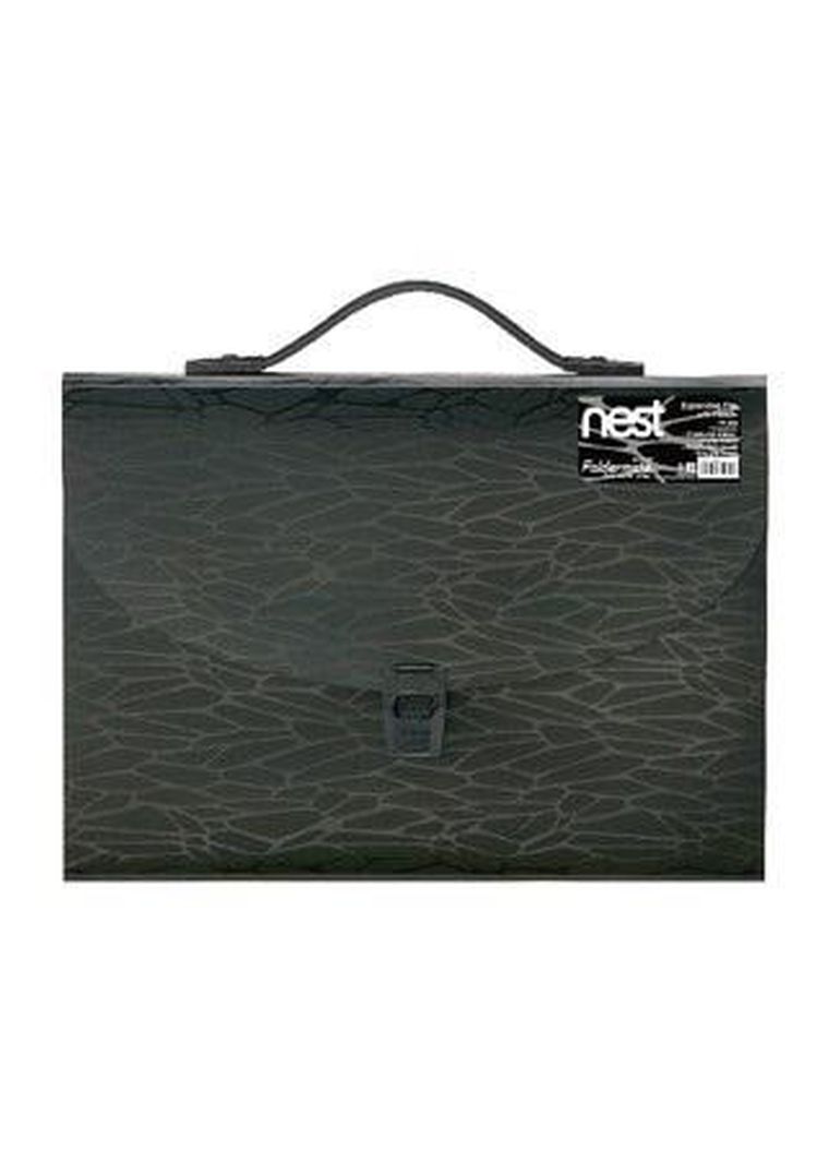 Foldermate, teczka harmonijkowa z uchwytem, czarna, 1 szt.