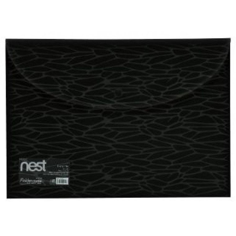 Foldermate, teczka kopertowa zamykana, A4, czarna