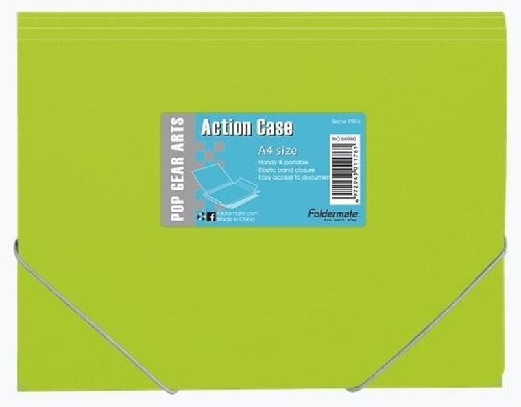 Foldermate, teczka skrzydłowa z gumką, jasny zielony, 1 szt.