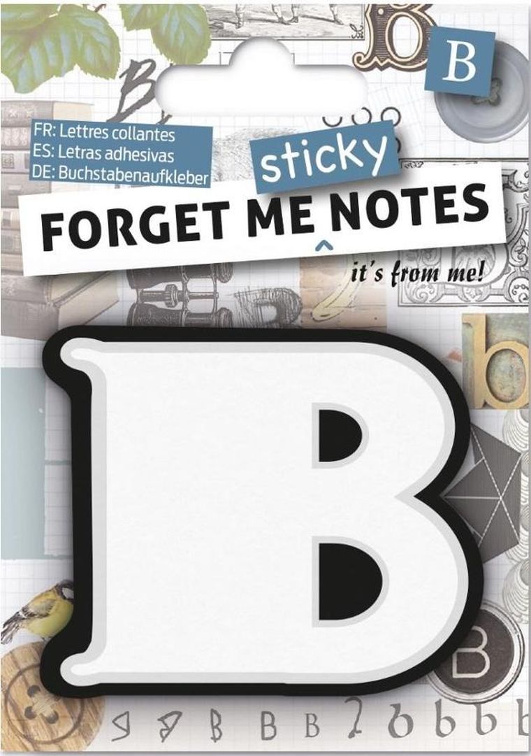 Forget me sticky notes, karteczki samoprzylepne, litera B