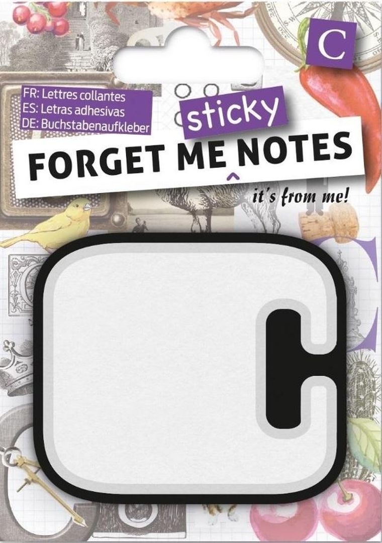 Forget me sticky notes, karteczki samoprzylepne, litera C