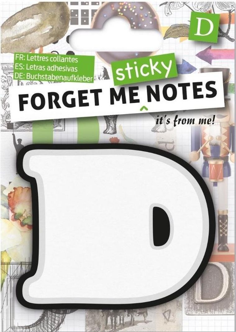 Forget me sticky notes, karteczki samoprzylepne, litera D
