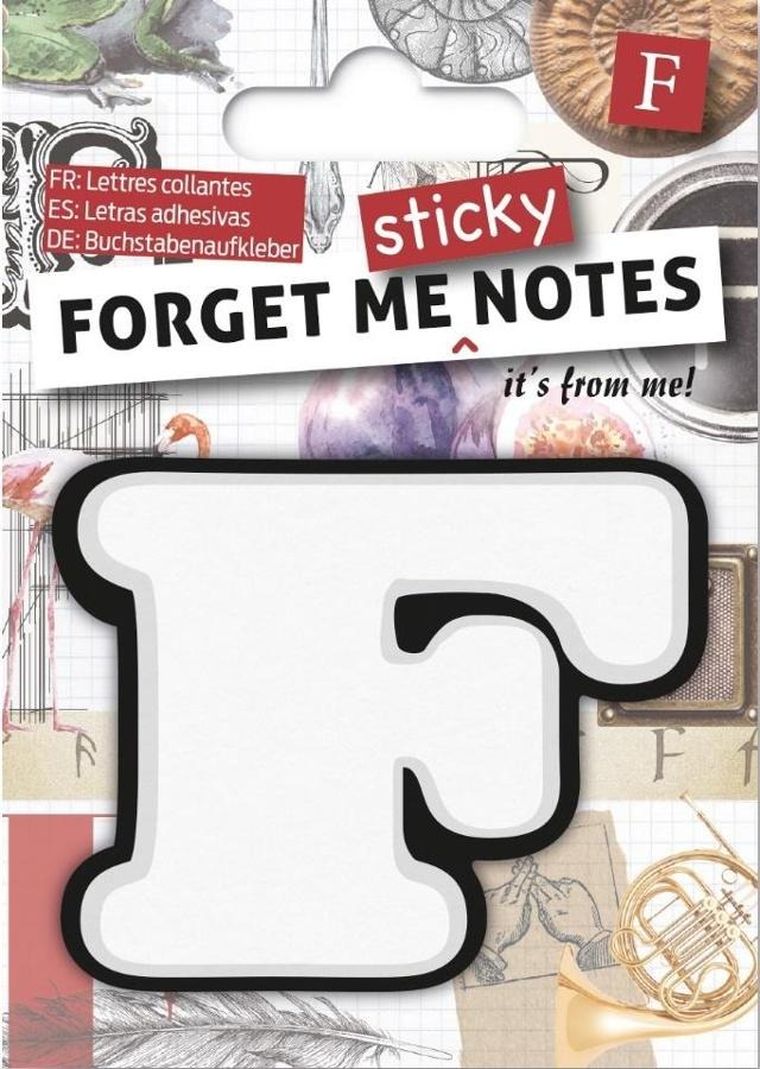 Forget me sticky notes, karteczki samoprzylepne, litera F