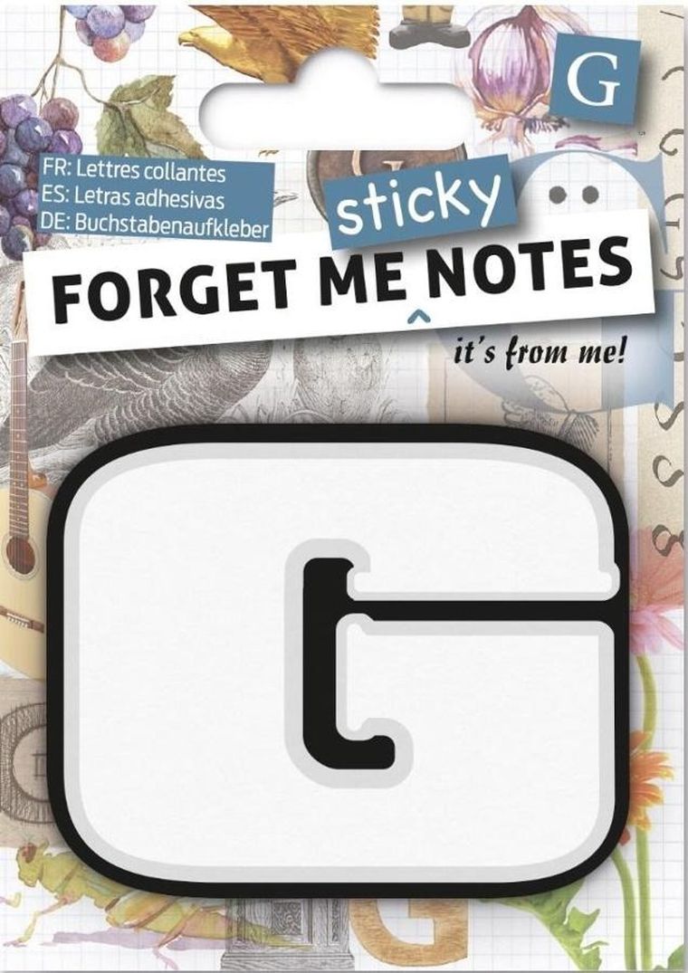 Forget me sticky notes, karteczki samoprzylepne, litera G