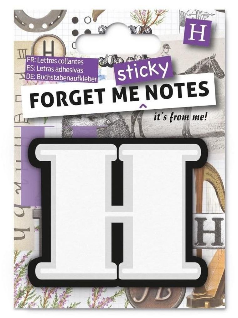 Forget me sticky notes, karteczki samoprzylepne, litera H