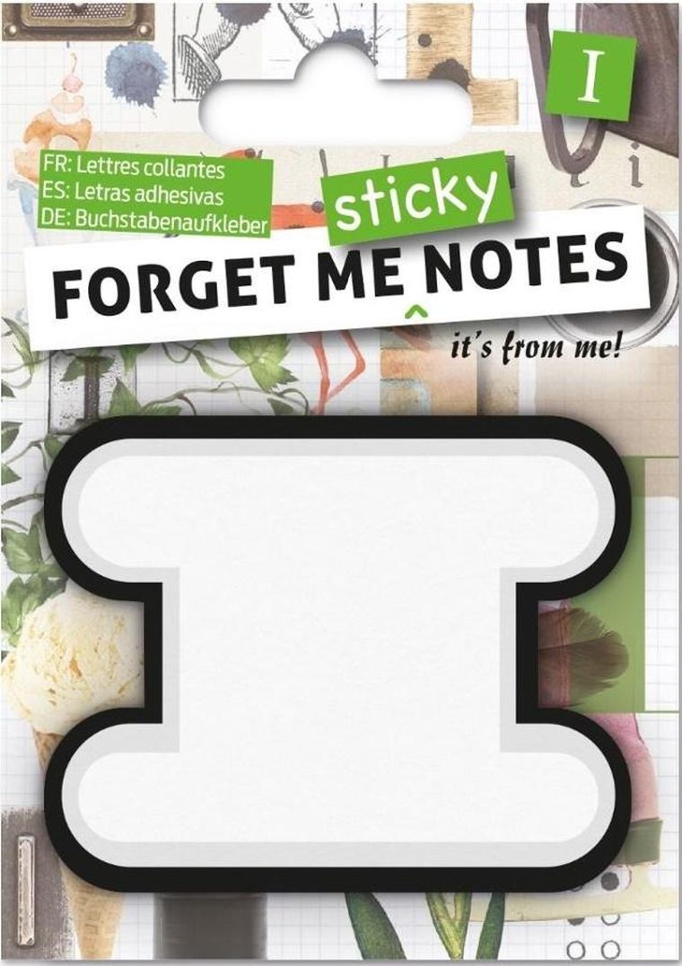 Forget me sticky notes, karteczki samoprzylepne, litera I