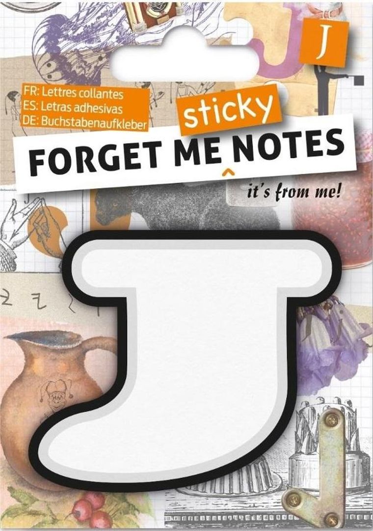 Forget me sticky notes, karteczki samoprzylepne, litera J
