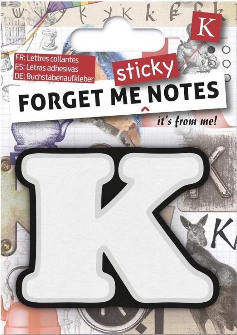 Forget me sticky notes, karteczki samoprzylepne, litera K