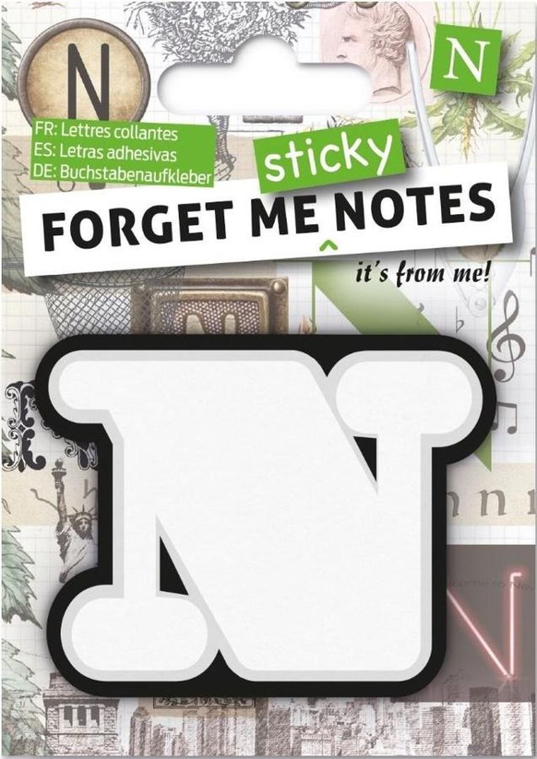 Forget me sticky notes, karteczki samoprzylepne, litera N
