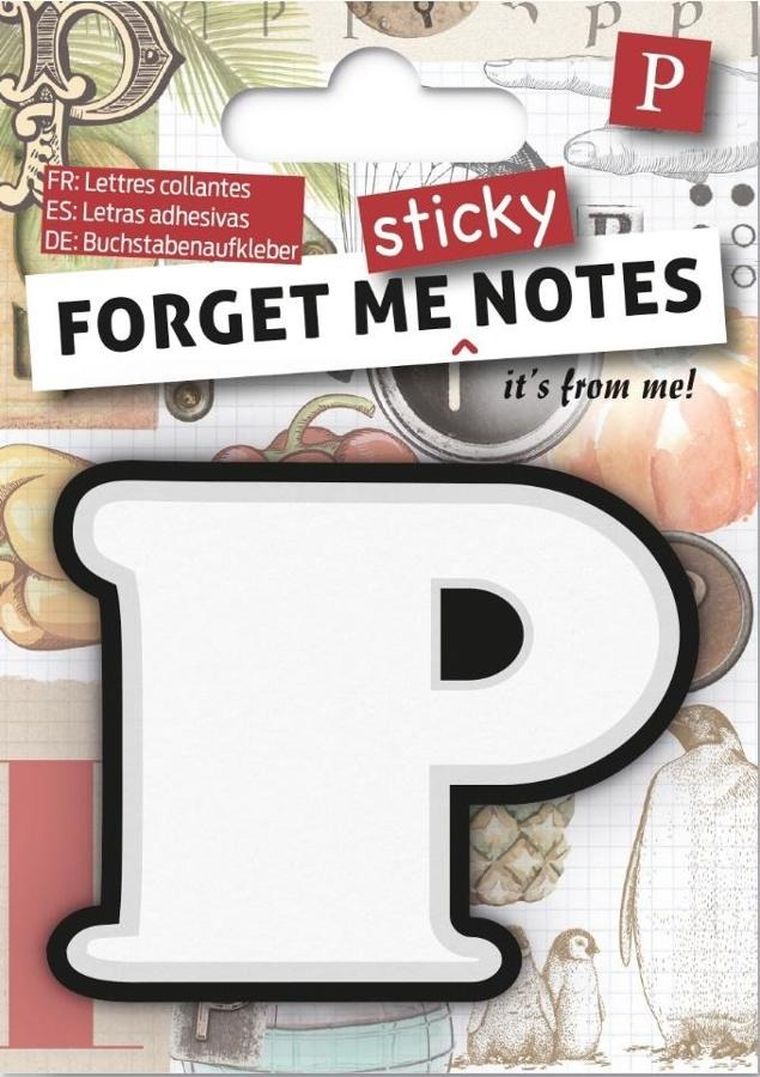 Forget me sticky notes, karteczki samoprzylepne, litera P