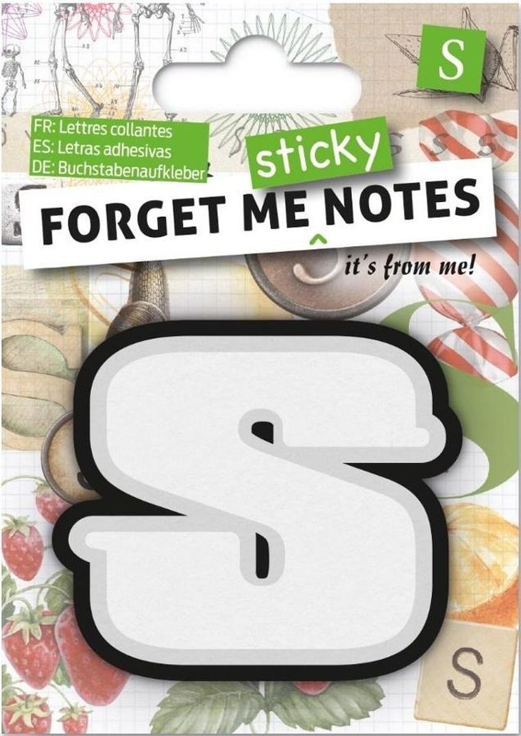 Forget me sticky notes, karteczki samoprzylepne, litera S