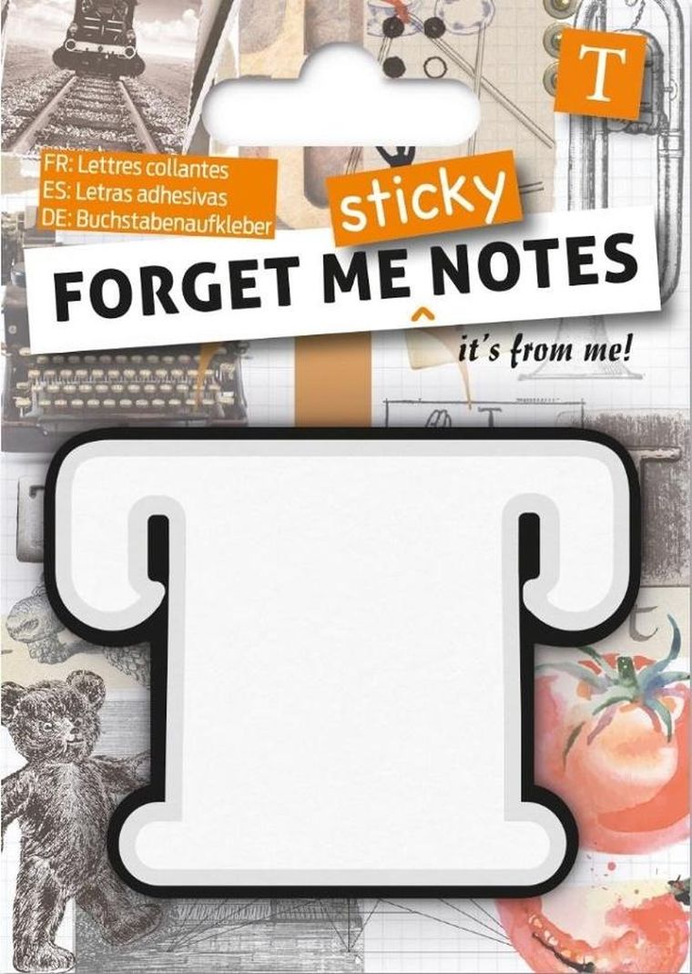 Forget me sticky notes, karteczki samoprzylepne, litera T