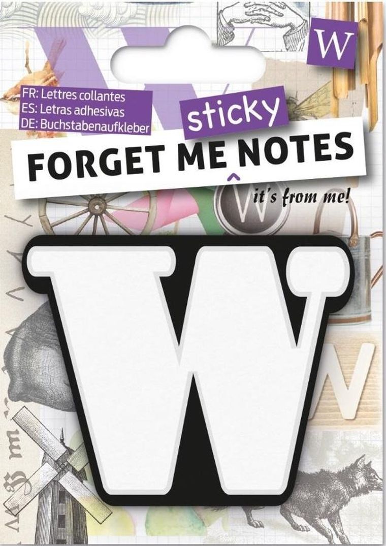Forget me sticky notes, karteczki samoprzylepne, litera W